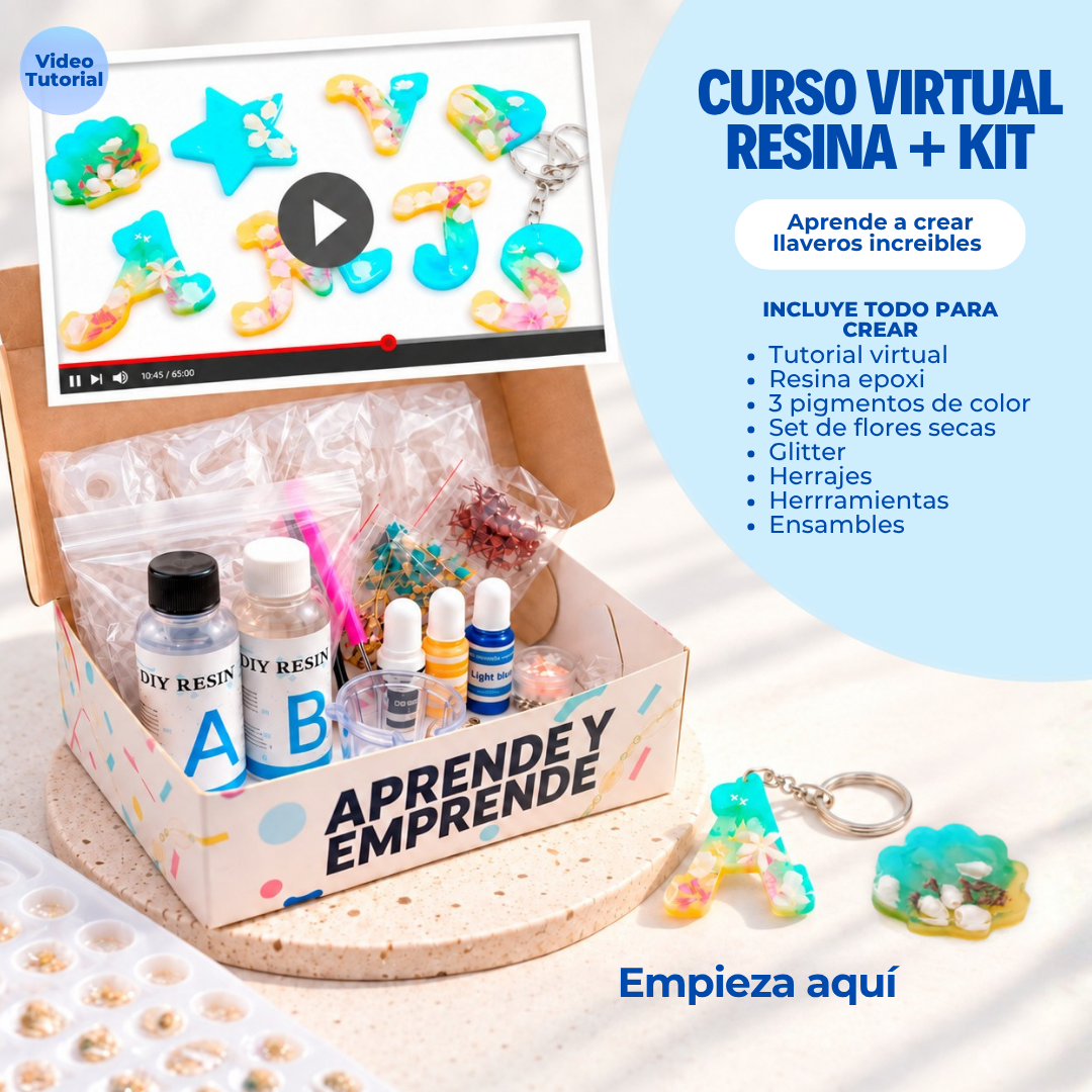 Kit Llaveros De Resina + Curso Virtual Gratis