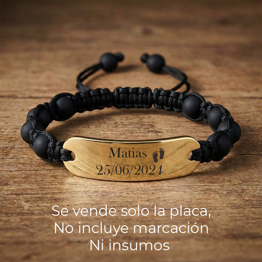 Placa De Acero Curva Para Tejer 4.5 x 1.0 Cms Pulsera Dorado