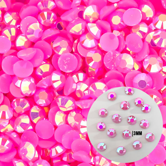 Diamante Imitación Resina 09 Fucsia AB 3mm x 1.000 Pcs Para Pegar