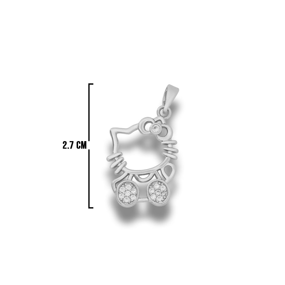 Dije Hello Kitty Silueta Plateado Rodinado