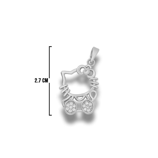Dije Hello Kitty Silueta Plateado Rodinado