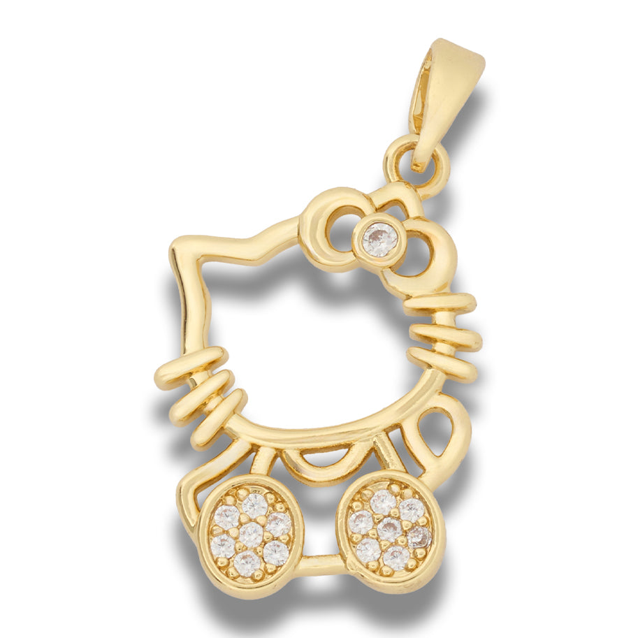 Dije Hello Kitty Silueta Dorado Rodinado