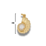 Dije caracol con perla dorado rodinado