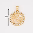 Dije Circulo Mamá e Hijo Dorado Rodinado