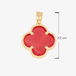 Dije Trebol Clov Collar Piedra Roja Dorado Rodinado