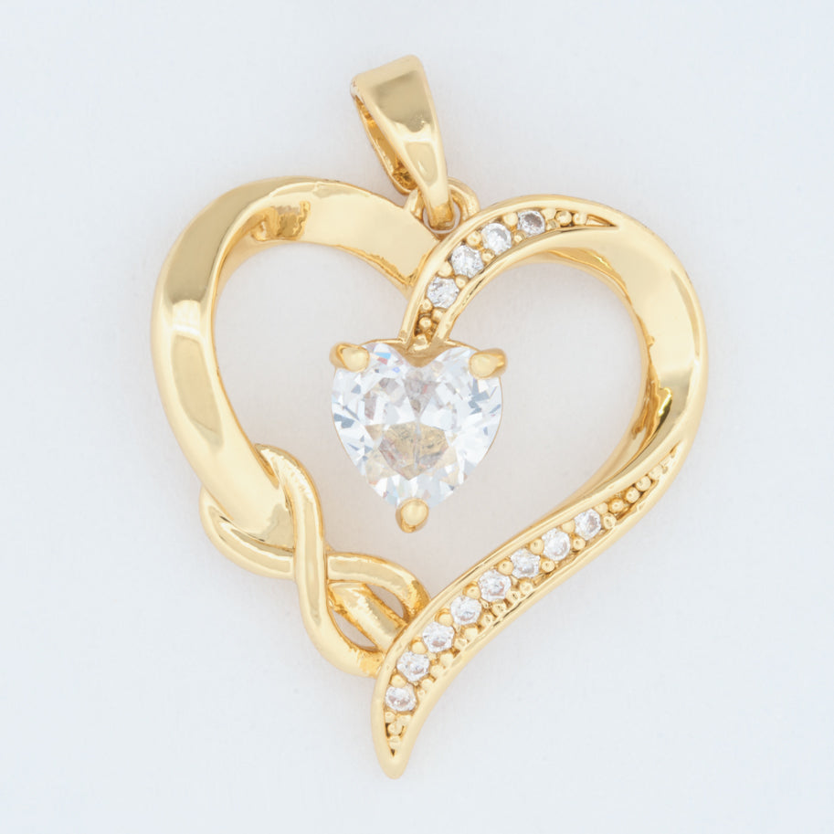 Dije Corazón Infinito Circones Dorado Rodinado