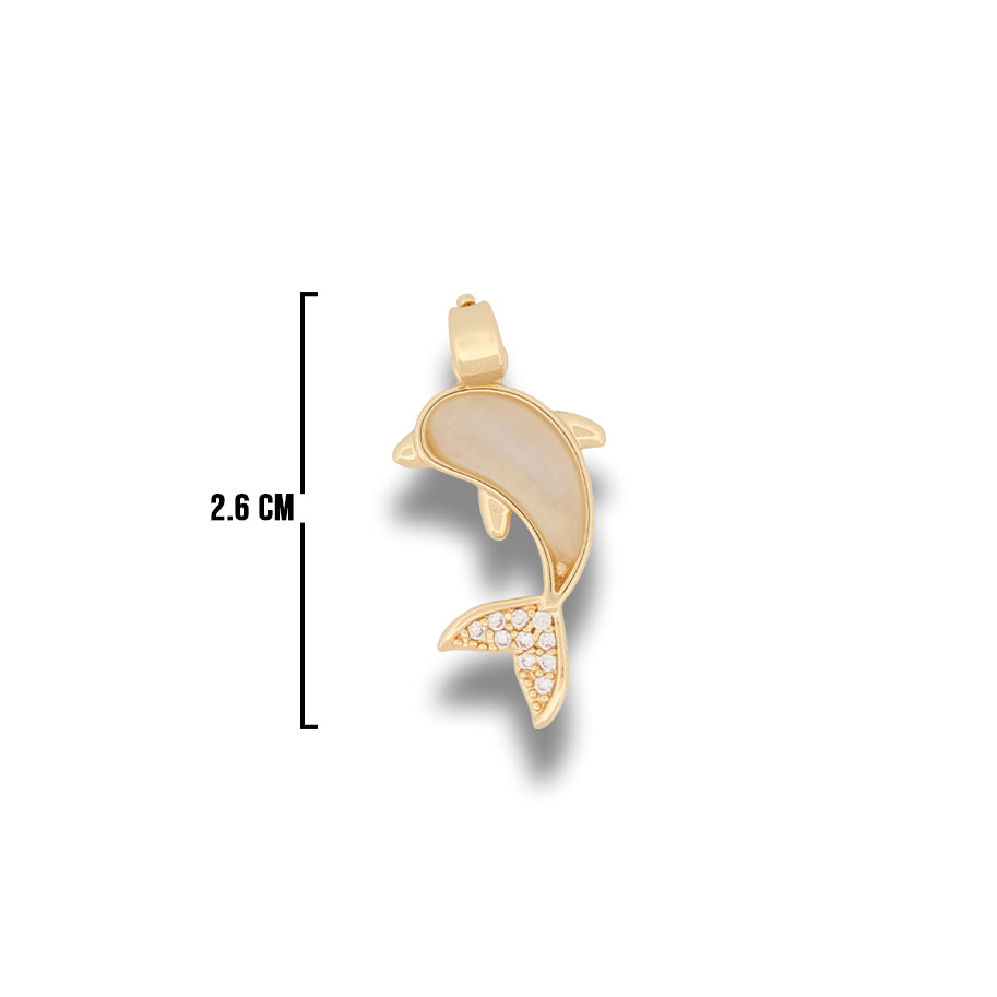 Dije Delfin Cristal Dorado Rodinado