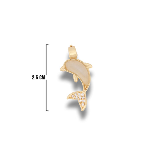 Dije Delfin Cristal Dorado Rodinado