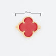 Dije Trebol Clov Pulsera Piedra Roja Dorado