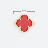 Dije Trebol Clov Pulsera Piedra Roja Dorado