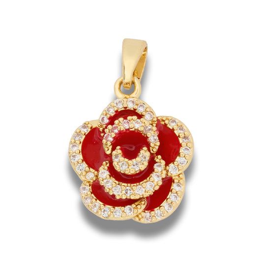 Dije Rosa Roja Dorada Rodinada