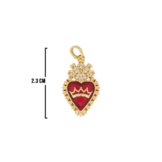 Dije Sagrado Corazón Corona Dorado Rodinado