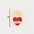 Dije Sagrado Corazón Piedra Roja Pasador Dorado Rodinado