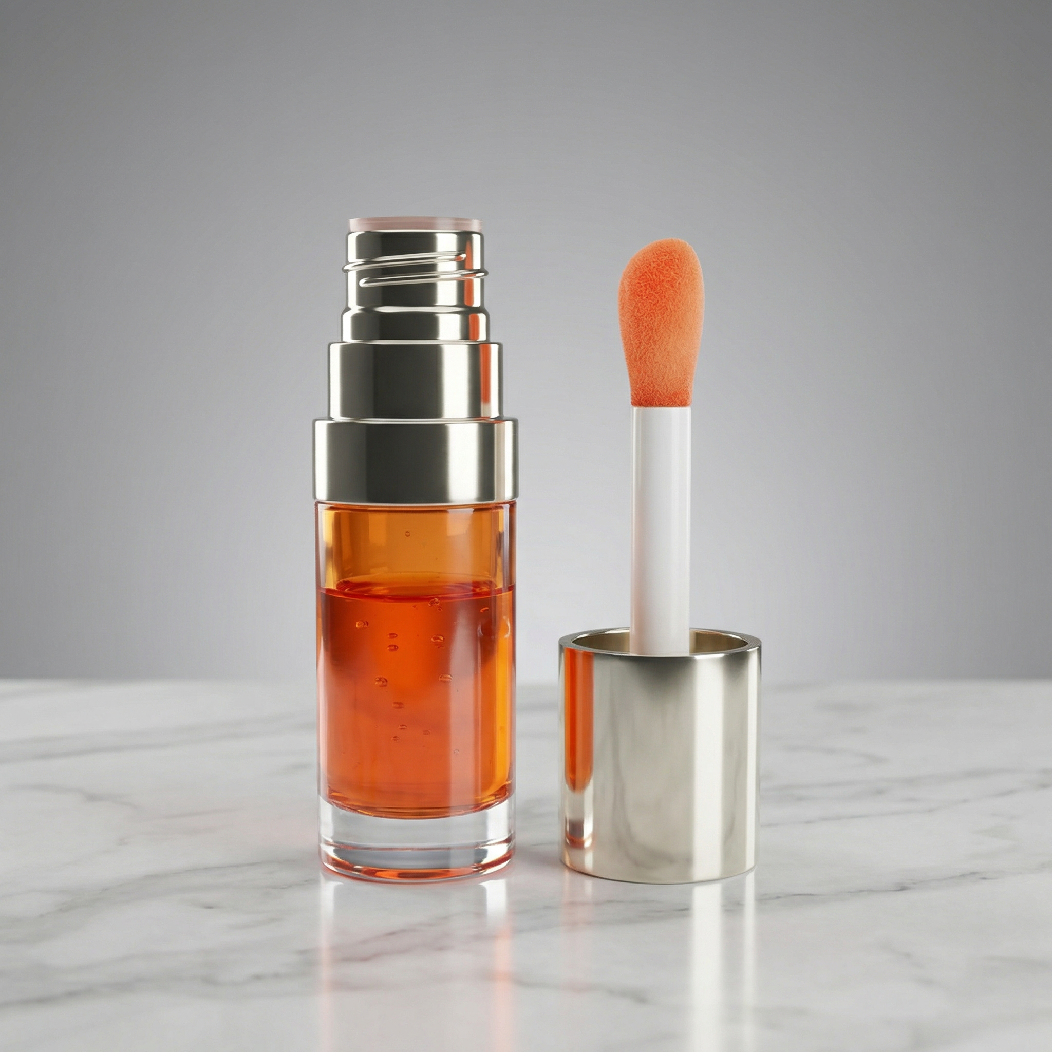 Lip Gloss Con Color - Aplicador Grueso Gege Bear (Naranja)