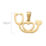 Dije Estetoscopio Medicina Dorado Acero