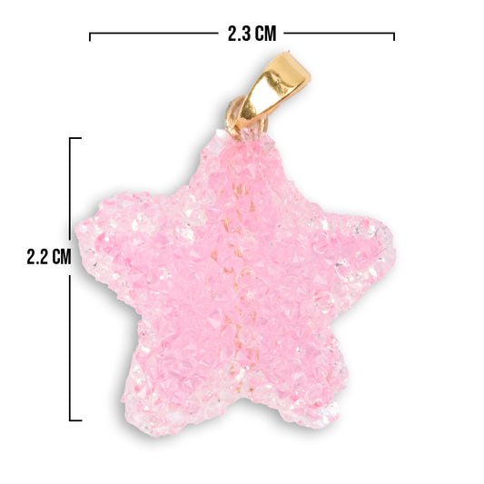 Dije Estrella Azucarado Rosado Rodinado