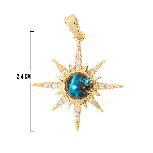 Dije Estrella Azul Dorado Rodinado