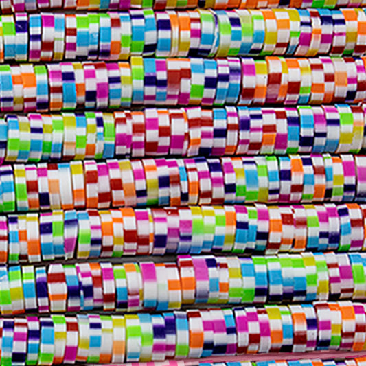 Sarta de Fimo #6 / Cuadritos Multicolor / 28