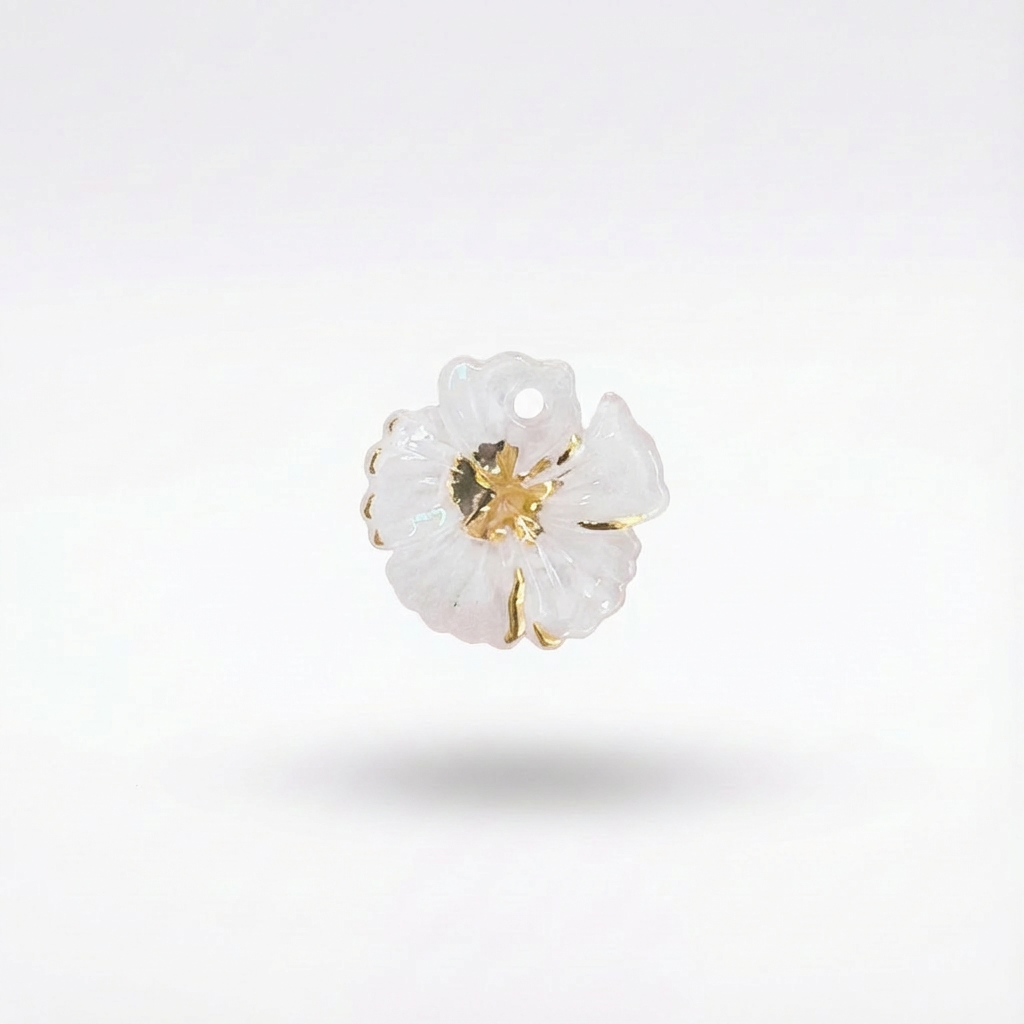 Dije Flor Lirio Acrílico Blanca