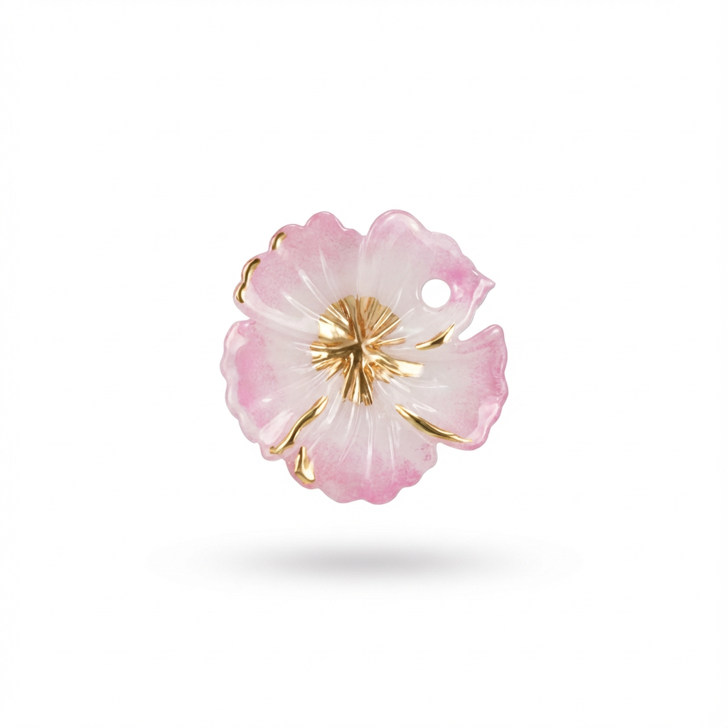 Dije Flor Lirio Acrílico Rosado