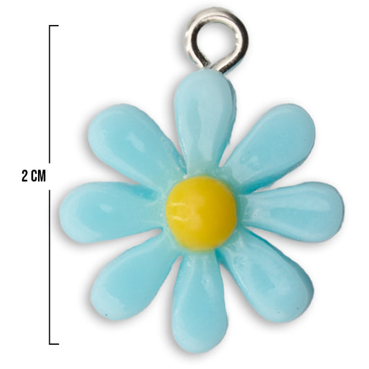 Dije Florecita Azul Acrílico