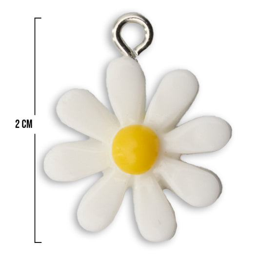 Dije Florecita Blanca Acrílico