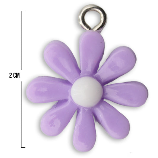 Dije Florecita Morada Acrílico