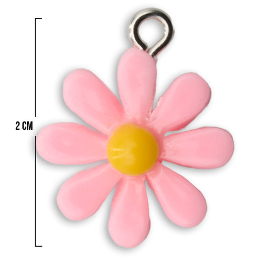 Dije Florecita Rosada Acrílico