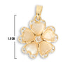 Dije Flor Perla Circón Dorado Rodinado
