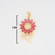 Dije Girasol Tallo Piedra Fucsia Dorado Rodinado