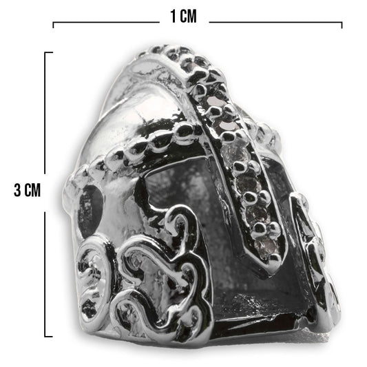 Gladiador Plateado Piedra Blanca Rodinado
