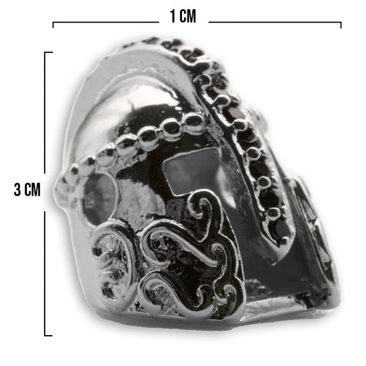 Gladiador Plateado Piedra Negra Rodinado