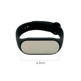 Pulsera De Identificación Correa Ajustable Negra Plateado Acero