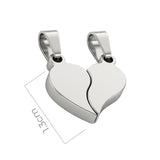 Dije Imán Corazón Acero Plateado Para Pareja