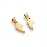 Dije Imán Corazón Acero Dorado Para Pareja