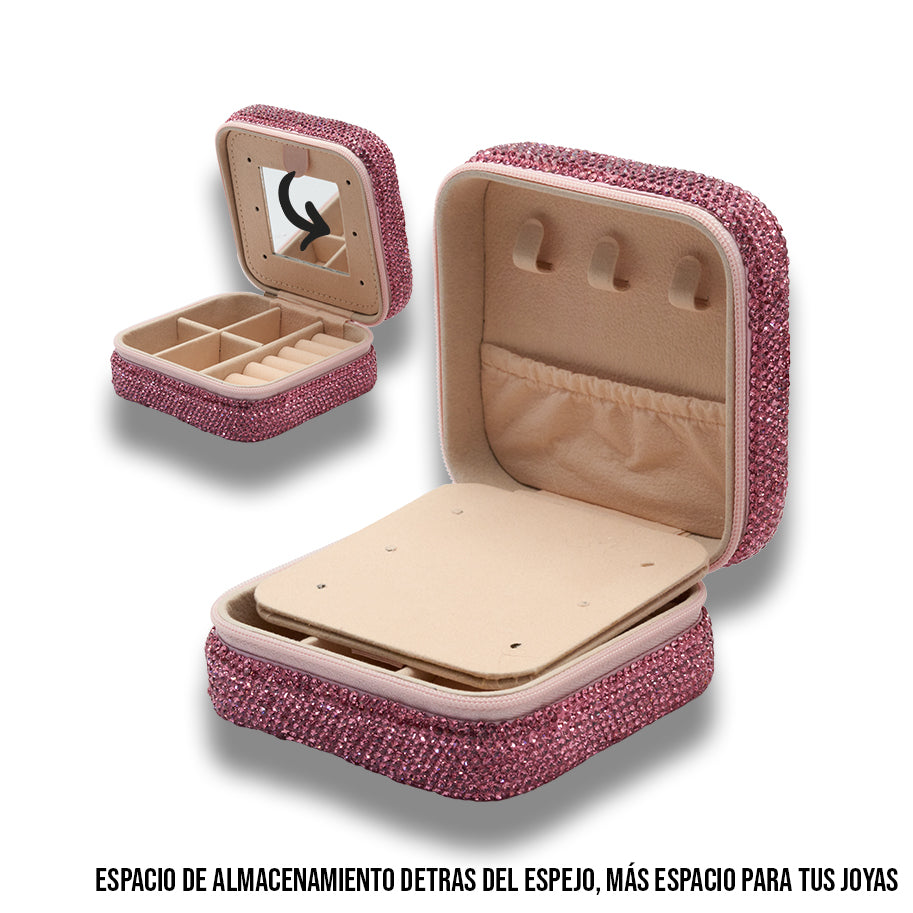 Joyero Deluxe Rosado Con Espejo