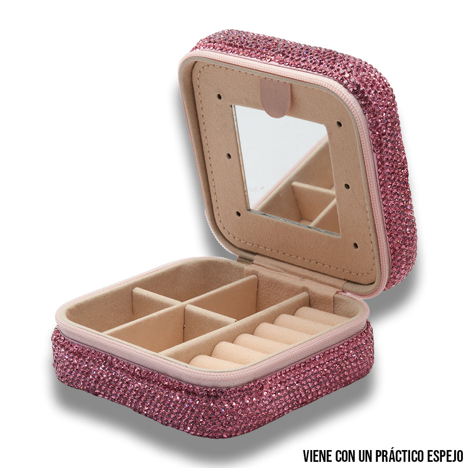 Joyero Deluxe Rosado Con Espejo
