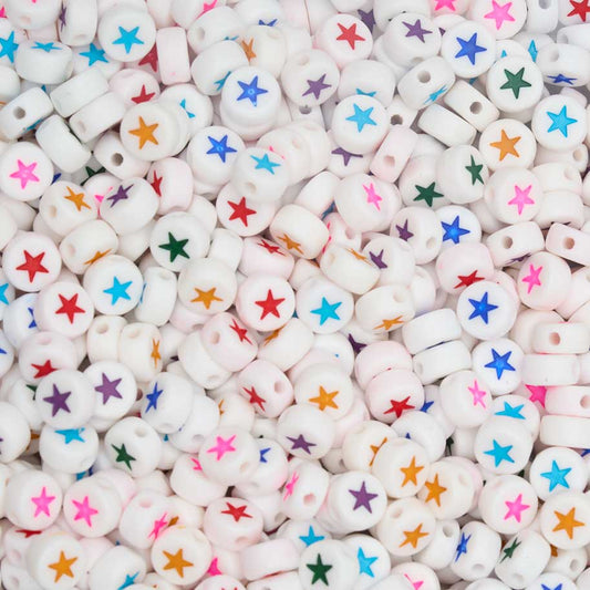 Letras Acrilicas Blanca Estrella Multicolor / 08