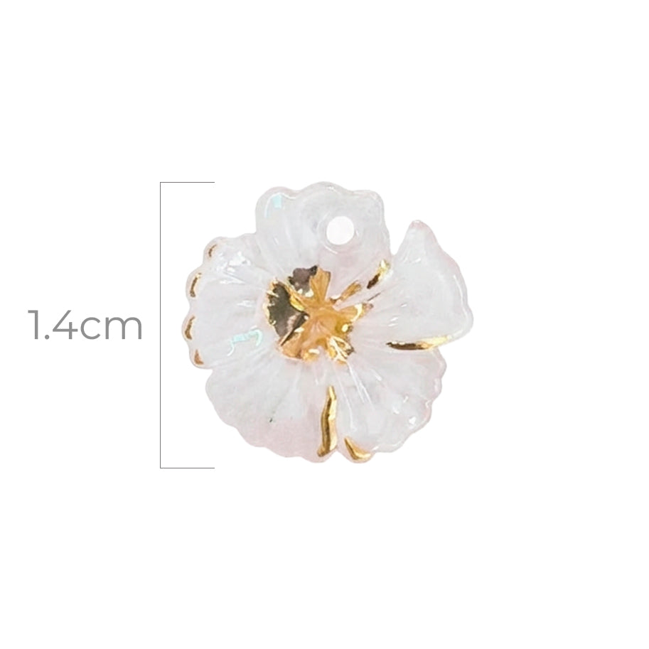 Dije Flor Lirio Acrílico Blanca