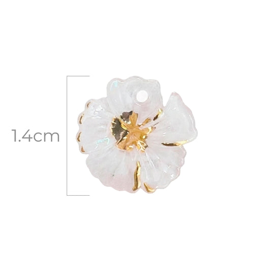 Dije Flor Lirio Acrílico Blanca