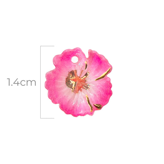 Dije Flor Lirio Acrílico Fucsia