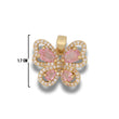 Dije Mariposa Piedra Rosada Circones Dorado Rodinado