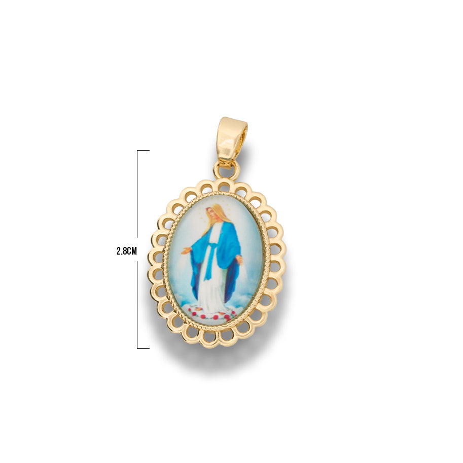 Dije Virgen De La Milagrosa Para Recamar Dorado Rodinado