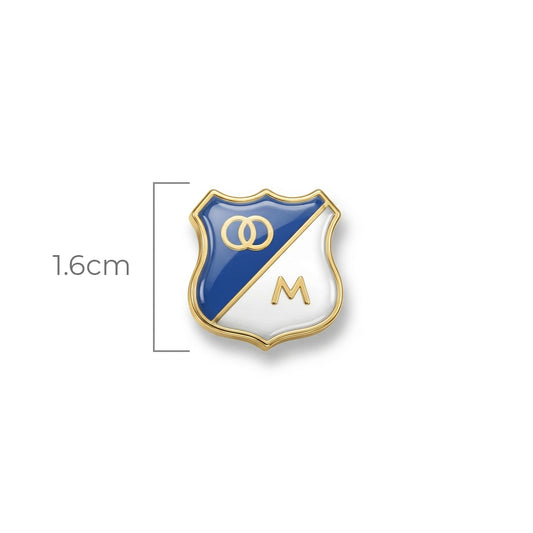 Dije Escudo Millonarios Gold Filled