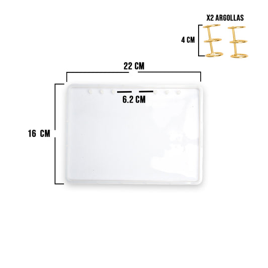 Molde De Silicona Para Portada De Agenda A5 16 x 22 Cm + 2 Aros Triples Para Argollar