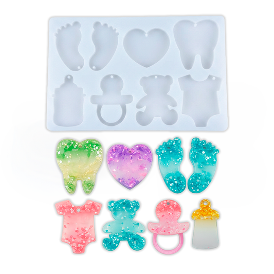 Molde De Silicona Recordatorio De Bebes 22Cm x 14Cm Para Resina