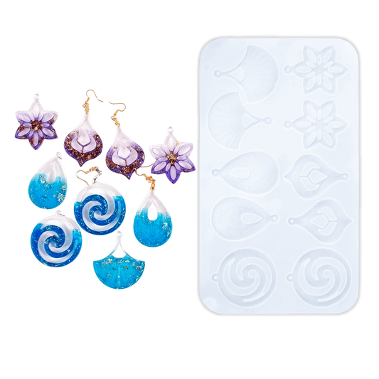 Molde De Silicona Aretes 24cm x 14cm Para Resina