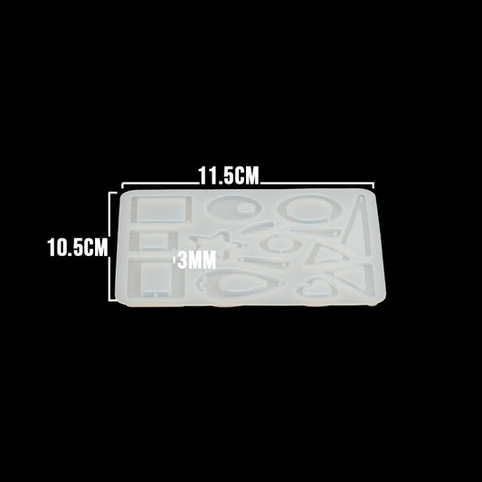 Molde De Silicona Figuras 03 Para Aretes/Dijes 10.5 x 11.5 Cm Para Resina