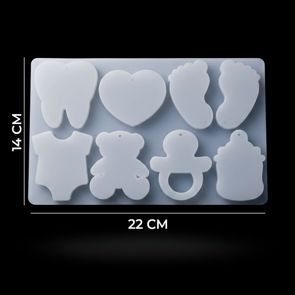 Molde De Silicona Recordatorio De Bebes 22Cm x 14Cm Para Resina