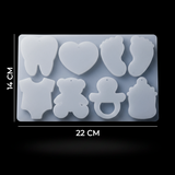 Molde De Silicona Recordatorio De Bebes 22Cm x 14Cm Para Resina